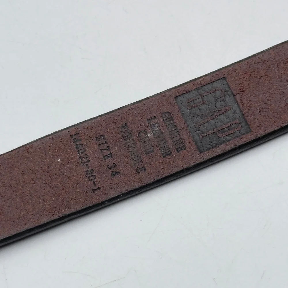 Gap Belt Brown Genuine Leather Solid Brass Buckle Y2K Size 34 Casual Classic